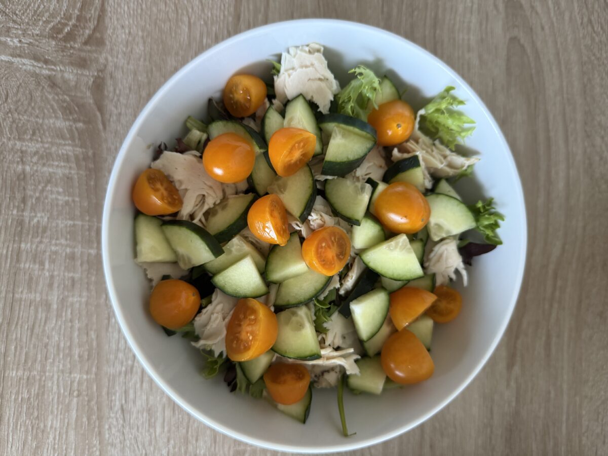 Chicken, Cucumber, and Tomato Salad
