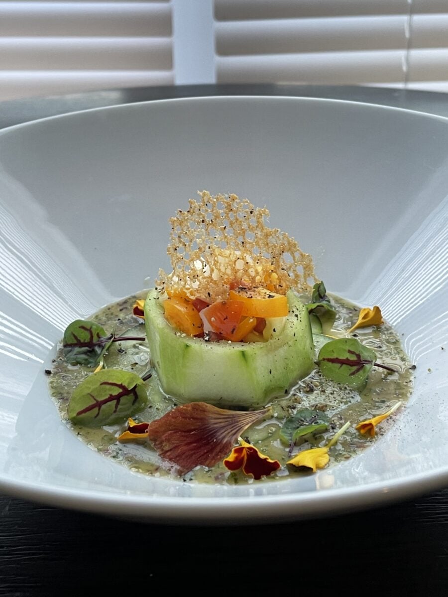 Cucumber tartare tuile