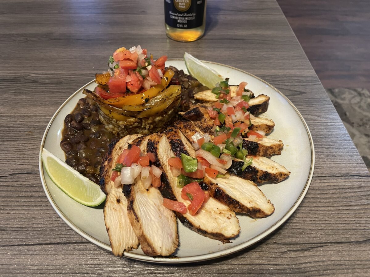 Grilled Chicken with Pico and Black Beans
