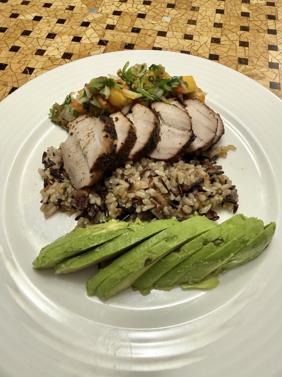 Herb-Crusted Pork with Wild Rice