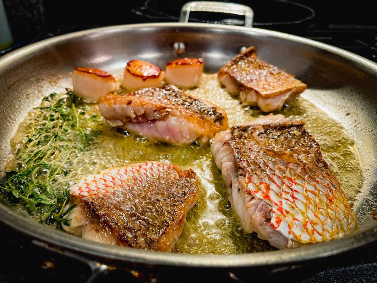 Pan-Seared Snapper and Scallops