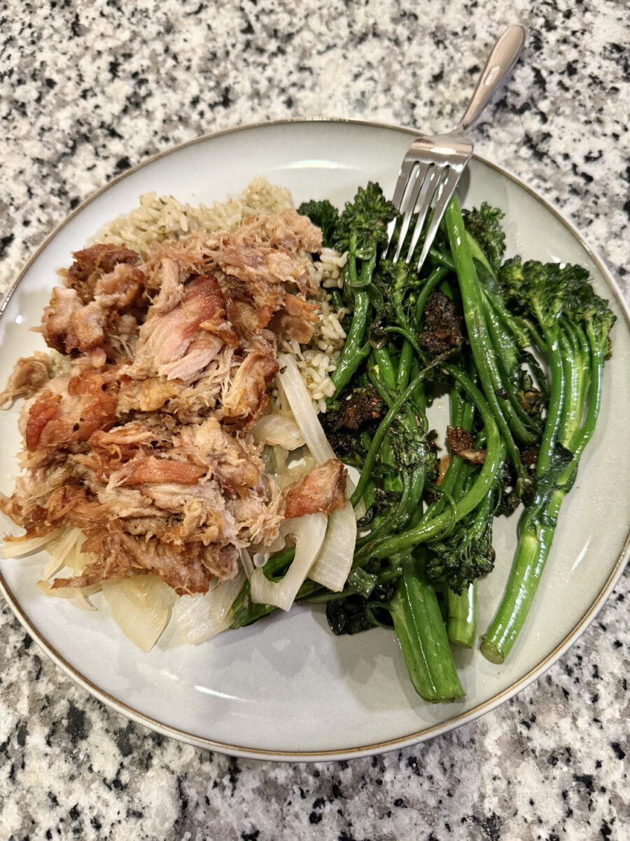 Pulled Pork Bowl with Broccolini