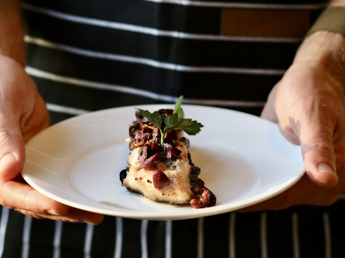 Salmon with Olives and Capers